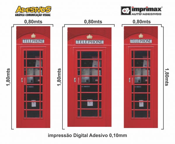 Adesivo Geladeira Cabine Telefonica